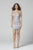 Primavera Couture - 3318 Beaded V-neck Sheath Dress In Silver