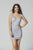 Primavera Couture - 3318 Beaded V-neck Sheath Dress In Silver