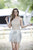Primavera Couture - 3319 Beaded Halter Sheath Dress In Neutral and Silver