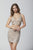 Primavera Couture - 3321 Beaded Two Piece Halter V-neck Sheath Dress In Pink