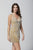 Primavera Couture - 3322 Short Leaf-Motif Beaded Dress In Neutral
