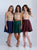 Dave & Johnny - 3323 Two-Piece Medallion Motif A-Line Dress in Green and Red