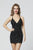 Primavera Couture - 3323 Beaded Plunging V-neck Sheath Dress In Black