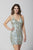 Primavera Couture - 3323 Beaded Plunging V-neck Sheath Dress In Blue