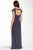 Decode 1.8 - 182648 Beaded Ruched Twisted Chiffon Dress in Gray