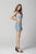 Primavera Couture - 3324 Embellished Cut-Out Side Sheath Dress In Blue