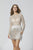 Primavera Couture - 3325 Bejeweled Long Sleeve Sheath Dress In Pink and Silver