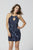 Primavera Couture - 3329 Bedazzled Halter Neck Sheath Dress In Blue