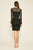 Tadashi Shoji - Long Sleeve Illusion Lace Banded Bustier Dress In Black and Neutral