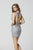 Primavera Couture - 3331 Embellished Deep V-neck Sheath Dress In Gray