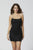 Primavera Couture - 3333 Lace-Up Strappy Back Beaded Cocktail Dress In Black