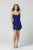 Primavera Couture - 3333 Lace-Up Strappy Back Beaded Cocktail Dress In Blue