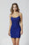 Primavera Couture - 3333 Lace-Up Strappy Back Beaded Cocktail Dress In Blue