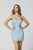 Primavera Couture - 3333 Lace-Up Strappy Back Beaded Cocktail Dress In Blue