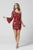 Primavera Couture - 3336 Fully Sequined Asymmetric Sheath Dress In Red and Multi-Color