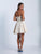 Dave & Johnny - 3338 Embellished Straight Neck A-line Dress in Neutral