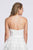 Dave & Johnny - 3340 Appliqued Stripe Overlaid A-Line Cocktail Dress In White