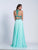 Dave & Johnny - 3341 Bedazzled Two Piece A-line Dress in Green