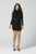 Primavera Couture - 3341 Long Sleeve Beaded High Neck Dress In Black