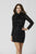Primavera Couture - 3341 Long Sleeve Beaded High Neck Dress In Black