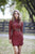 Primavera Couture - 3341 Long Sleeve Beaded High Neck Dress In Red