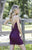 Primavera Couture - 3342 Striped Surplice Motif Sheath Dress In Purple