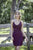 Primavera Couture - 3342 Striped Surplice Motif Sheath Dress In Purple