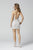Primavera Couture - 3342 Striped Surplice Motif Sheath Dress In White
