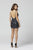Primavera Couture - 3343 Sequined Deep V-neck Sheath Dress In Black and Multi-Color