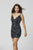 Primavera Couture - 3343 Sequined Deep V-neck Sheath Dress In Black and Multi-Color