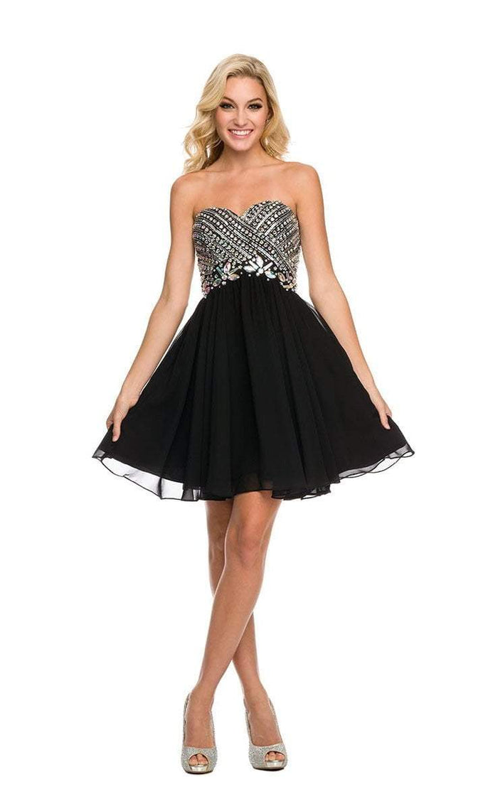 Beaded Corset Strapless Cocktail Dress