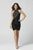 Primavera Couture - 3347 Beaded Halter Open Back Sheath Dress In Black