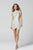 Primavera Couture - 3347 Beaded Halter Open Back Sheath Dress In White