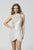 Primavera Couture - 3347 Beaded Halter Open Back Sheath Dress In White