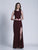 Dave & Johnny - 3348 Sleek Bateau Sheath Dress in Red