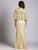 Lara Dresses - 33490 Scalloped Lace Capelet Gown In Neutral and Gold