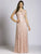 Lara Dresses - 33499 Beaded Floral Applique Evening Gown In Blush