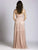 Lara Dresses - 33499 Beaded Floral Applique Evening Gown In Blush