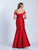 Dave & Johnny - 3349 Two Piece Off-Shoulder Mermaid Dress in Red