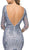 Cinderella Divine - 6481 Quarter Length Sleeves Beaded Lace V Neck Mermaid Gown In Blue