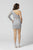 Primavera Couture - 3350 Asymmetrical Sheer Midriff Beaded Dress In Silver