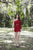 Primavera Couture - 3350 Asymmetrical Sheer Midriff Beaded Dress In Red