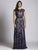 Lara Dresses - 33525 Embellished Illusion Jewel A-line Dress In Navy