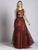 Lara Dresses - 33527 Lace Illusion Jewel A-line Dress In Dark Red