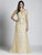 Lara Dresses - 33528 Embellished V-neck A-line Dress In Champagne