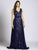 Lara Dresses - 33531 Embellished V-neck A-line Dress In Blue