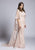 Lara Dresses - 33536 Embellished Wave Overlay Sheath Dress In Pink