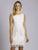 Lara Dresses - 33544 Embellished Jewel Fringe Sheath Dress In White