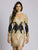 Lara Dresses - 33548 Long Sleeve Sequined Cocktail Dress In Gold and Black