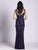 Lara Dresses - 33552 Scoop Neck Beaded Sheath Gown In Blue